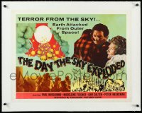 2s0799 DAY THE SKY EXPLODED linen 1/2sh 1961 terror from the sky, Earth attacked from outer space!