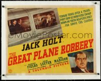 2s0802 GREAT PLANE ROBBERY linen 1/2sh 1940 Jack Holt, mobsters swoop down on prey, ultra rare!
