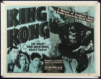 2s0810 KING KONG linen 1/2sh R1952 he's holding Fay Wray on Empire State Building + top stars!
