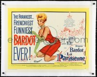 2s0811 LA PARISIENNE linen style A 1/2sh 1958 great art of sexy Brigitte Bardot on her knees!