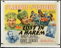 2s0815 LOST IN A HAREM linen style A 1/2sh 1944 Bud Abbott & Lou Costello, Marilyn Maxwell, rare!