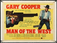 2s0817 MAN OF THE WEST linen 1/2sh 1958 Anthony Mann, cowboy Gary Cooper is the man of fast draw!