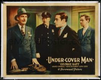 2s0829 UNDER-COVER MAN linen 1/2sh 1932 early George Raft, Roscoe Karns, Lew Cody & cop, ultra rare!