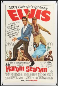 2s1037 HARUM SCARUM linen 1sh 1965 rockin' Elvis Presley & Mary Ann Mobley in a swingin' spoof!