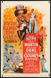 2s1039 HERE COME THE GIRLS linen 1sh 1953 Bob Hope, Tony Martin, Arlene Dahl & beautiful showgirls!