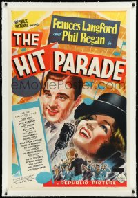 2s1044 HIT PARADE linen 1sh 1937 great art of Frances Langford singing by Phil Regan, ultra rare!