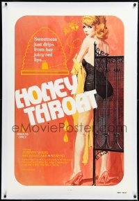 2s1046 HONEY THROAT linen 1sh 1980 sweetness just drips from her juicy red lips, great sexy art!