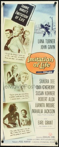 2s0781 IMITATION OF LIFE linen insert 1959 sexy Lana Turner, Sandra Dee, from Fannie Hurst novel!