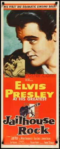 2s0114 JAILHOUSE ROCK insert 1957 classic art of rock & roll king Elvis Presley by Bradshaw Crandell!