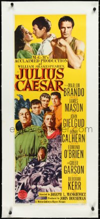 2s0782 JULIUS CAESAR linen insert 1953 art of Marlon Brando, James Mason & Greer Garson, Shakespeare