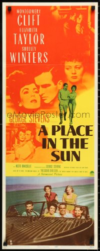 2s0458 PLACE IN THE SUN insert 1951 Montgomery Clift, sexy Elizabeth Taylor, Shelley Winters
