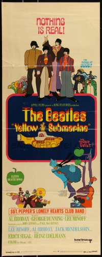 2s0462 YELLOW SUBMARINE insert 1968 psychedelic art of Beatles John, Paul, Ringo & George, ultra rare!