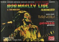 2s0111 BOB MARLEY & THE WAILERS LIVE 39x55 Italian special poster 1980 Zaccardelli art, ultra rare!