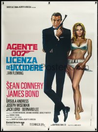 2s0540 DR. NO linen Italian 1p R1971 art of Connery as James Bond & sexy Ursula Andress in bikini!