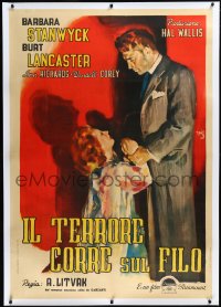 2s0557 SORRY WRONG NUMBER linen Italian 1p 1949 Geleng art of Burt Lancaster & Stanwyck, ultra rare!
