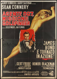 2s0143 GOLDFINGER Italian 2p 1965 art of Sean Connery as James Bond & golden Eaton, very rare!