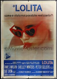 2s0519 LOLITA linen Italian 2p 1962 Stanley Kubrick, Sue Lyon with heart sunglasses & lollipop!