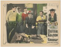 2s0208 COLLEGE LC 1927 Buster Keaton & men looking at athletic gear on bed, Hap Hadley art, rare!