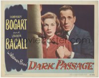 2s0209 DARK PASSAGE LC #6 1947 great c/u of worried Humphrey Bogart with Lauren Bacall, ultra rare!