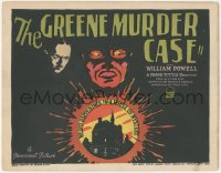 2s0172 GREENE MURDER CASE TC 1929 art of William Powell & murderer over house of mystery, ultra rare!