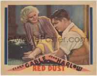 2s0244 RED DUST LC 1932 Clark Gable refuses to be distracted by sexy Jean Harlow's bare leg, rare!