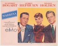 2s0245 SABRINA LC #1 1954 best portrait of Audrey Hepburn between Humphrey Bogart & William Holden!