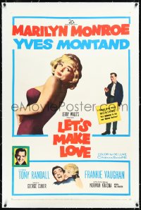 2s1083 LET'S MAKE LOVE linen 1sh 1960 great images of super sexy Marilyn Monroe & Yves Montand!