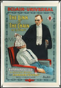 2s1085 LINK IN THE CHAIN linen 1sh 1914 stone litho art of kleptomaniac posing as doctor, ultra rare