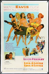 2s1086 LIVE A LITTLE, LOVE A LITTLE linen 1sh 1968 McGinnis art of Elvis Presley & sexy beach girls!