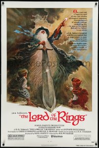 2s1089 LORD OF THE RINGS linen 1sh 1978 Ralph Bakshi cartoon from J.R.R. Tolkien, Tom Jung art!