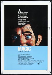 2s1096 MAGIC linen int'l 1sh 1978 Richard Attenborough, ventriloquist Anthony Hopkins, creepy dummy!