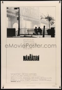 2s1101 MANHATTAN linen style B 1sh 1979 classic image of Woody Allen & Diane Keaton by bridge!
