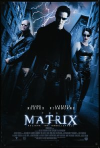 2s0476 MATRIX int'l 1sh 1999 ultra rare lightning style, Keanu Reeves, Carrie-Anne Moss, Fishburne!