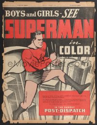 2s0005 SUPERMAN 15x21 newspaper comic page November 2, 1939 Boys & Girls see Superman in color, rare!