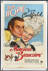 2s1107 MONSIEUR BEAUCAIRE linen 1sh 1946 great close up of Bob Hope kissing pretty Joan Caulfield!
