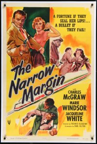 2s1113 NARROW MARGIN linen 1sh 1952 Richard Fleischer classic film noir, Charles McGraw, Windsor!
