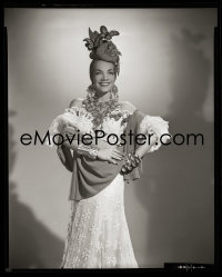 2s0281 CARMEN MIRANDA camera original 8x10 negative 1940s smiling standing portrait in wacky outfit!