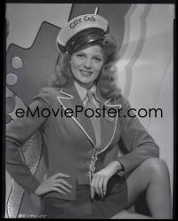 2s0292 COVER GIRL camera original 8x10 negative 1944 sexiest Rita Hayworth close up in City Cab cap!