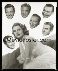 2s0376 GRACE KELLY 8x10 studio negative 1950s composite of her with heads of her six leading men!