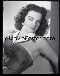 2s0307 JANE RUSSELL camera original 8x10 negative 1950s close portrait in skimpy dress with collar!