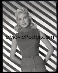 2s0308 JANET LEIGH camera original 8x10 negative 1950s the sexy star in front of diagonal stripes!