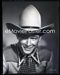 2s0341 ROY ROGERS camera original 8x10 negative 1940s smiling close portrait with big cowboy hat!