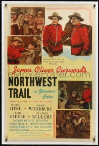 2s1121 NORTHWEST TRAIL linen 1sh 1945 Canadian Mountie John Litel, James Oliver Curwood, rare!