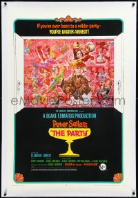 2s1133 PARTY linen style B 1sh 1968 Peter Sellers, Blake Edwards, great art by Jack Davis!