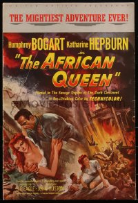 2s0039 AFRICAN QUEEN pressbook 1952 Humphrey Bogart & Katharine Hepburn, w/comic strip herald, rare!