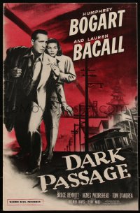 2s0048 DARK PASSAGE pressbook 1947 great images of Humphrey Bogart & sexy Lauren Bacall together!