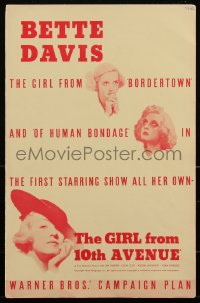 2s0051 GIRL FROM 10th AVENUE pressbook 1935 Bette Davis in her own starring show, ultra rare!