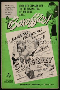 2s0053 GUN CRAZY pressbook 1950 Joseph H. Lewis noir classic, bad Peggy Cummins is kill crazy, rare!
