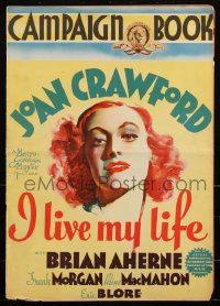 2s0055 I LIVE MY LIFE pressbook 1935 most classic Vincentini art of Joan Crawford, ultra rare!