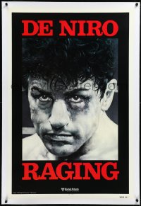 2s1149 RAGING BULL linen teaser 1sh 1980 Hagio art of Robert De Niro, Martin Scorsese boxing classic!